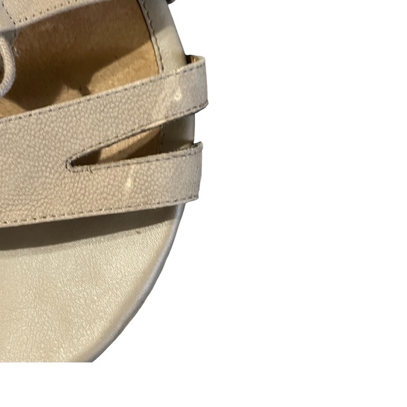 Taupe Suede Lace Up Leather Sandals - Picture 10 of 12